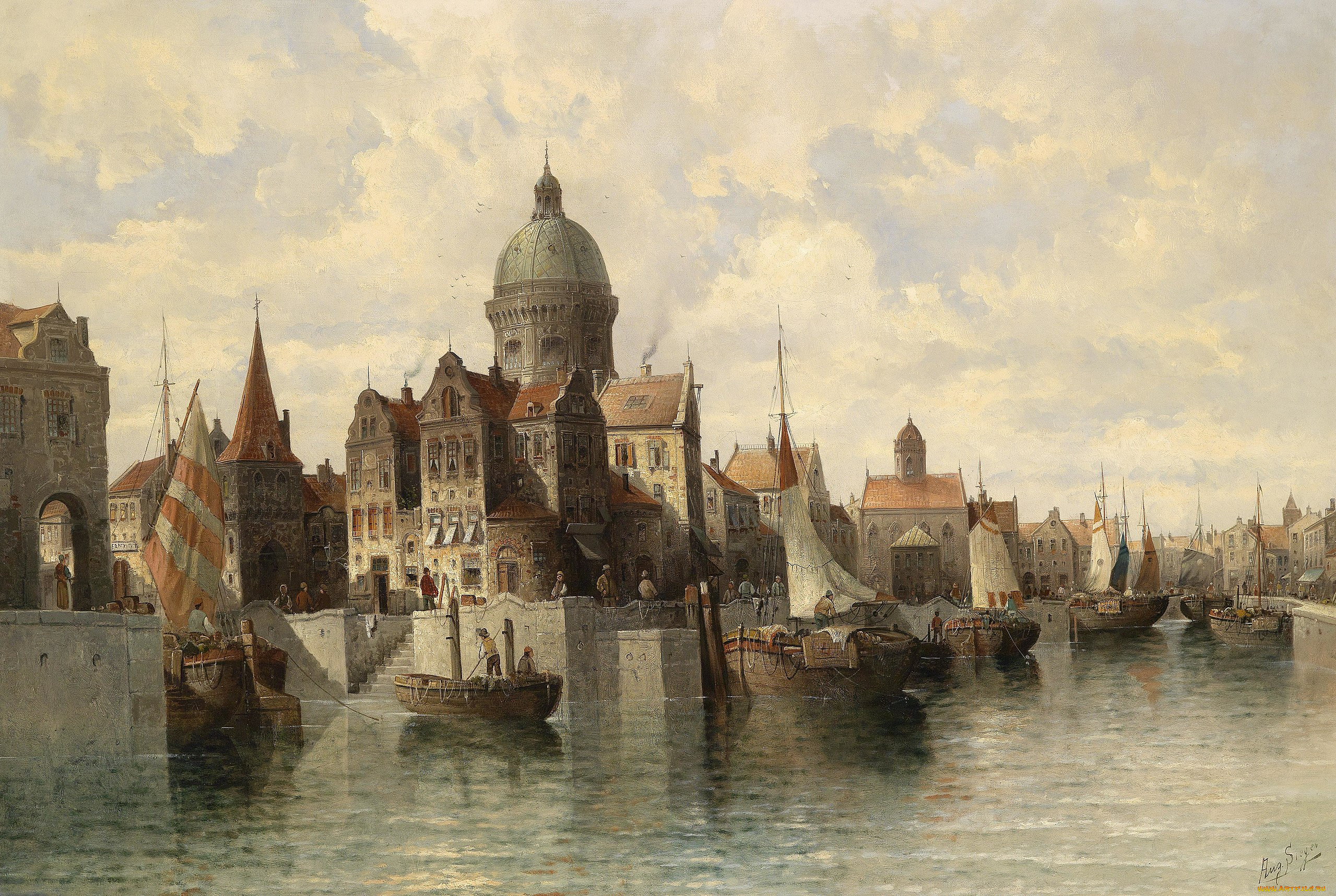 august von siegen - blick auf amsterdam, , august von siegen, , , , 